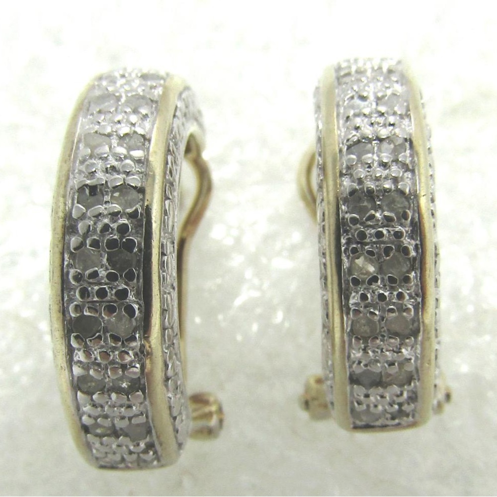 ⭐️DBJ 48 DIAMOND EARRINGS GOLD ON STERLING SILVER
